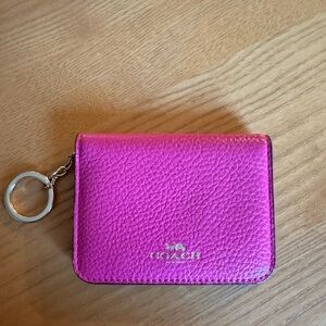Small Coach Bright Pink keyring Wallet